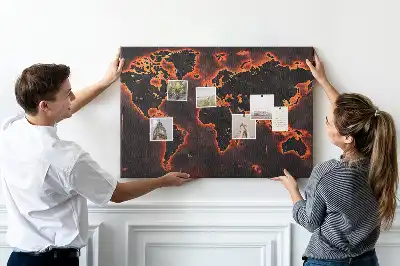 Tableau en liège carte du monde moderne