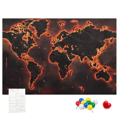 Tableau en liège carte du monde moderne