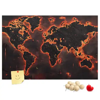 Tableau en liège carte du monde moderne