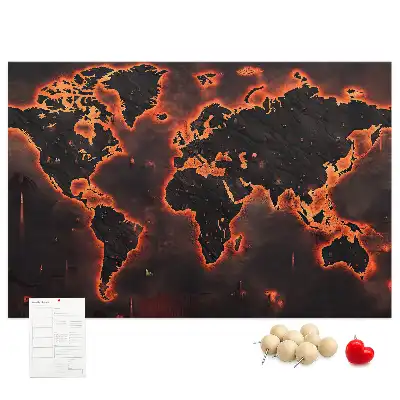 Tableau en liège carte du monde moderne