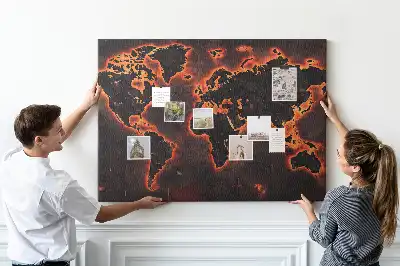Tableau en liège carte du monde moderne