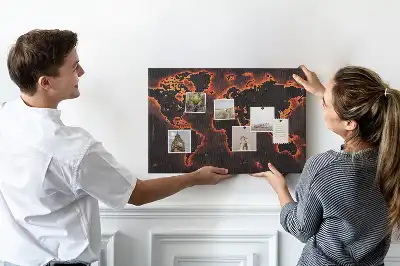 Tableau en liège carte du monde moderne