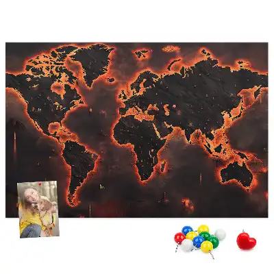 Tableau en liège carte du monde moderne