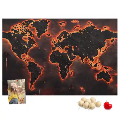 Tableau en liège carte du monde moderne