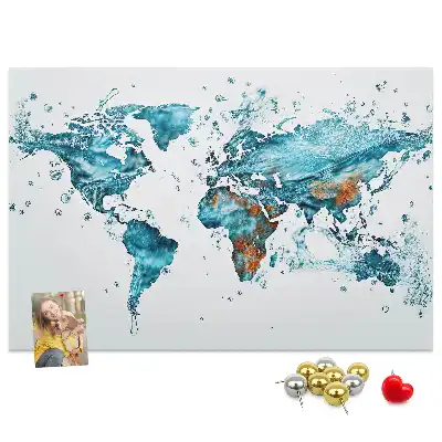 Tableau d'affichage en liège Carte du monde aquatique
