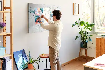 Tableau d'affichage en liège Carte du monde aquatique