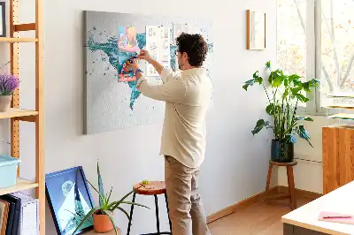 Tableau d'affichage en liège Carte du monde aquatique