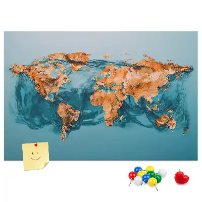 Tableau en liège déco Composition moderne du globe