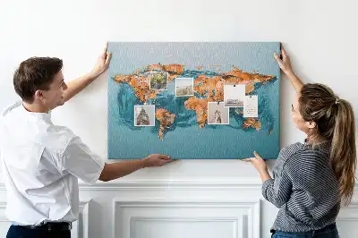 Tableau en liège décoratif Composition moderne du globe