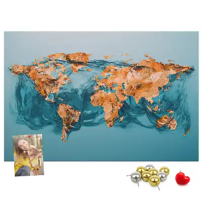Tableau en liège décoratif Composition moderne du globe
