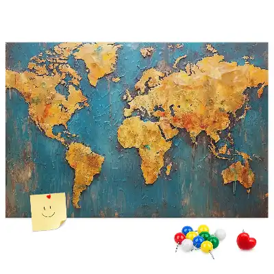 Tableau de liège Contour artistique des continents