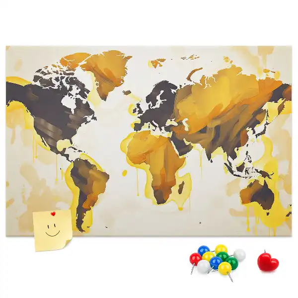 Tableau d'affichage en liège Carte du monde abstraction