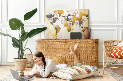 Tableau d'affichage en liège Carte du monde abstraction