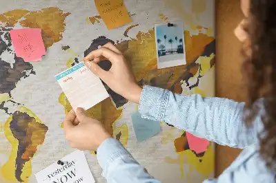 Tableau d'affichage en liège Carte du monde abstraction