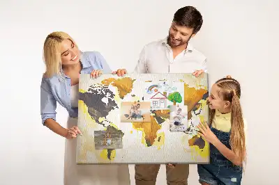 Tableau d'affichage en liège Carte du monde abstraction