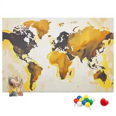 Tableau d'affichage en liège Carte du monde abstraction