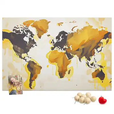 Tableau d'affichage en liège Carte du monde abstraction