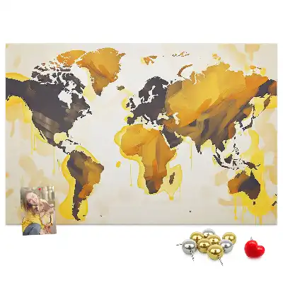 Tableau d'affichage en liège Carte du monde abstraction