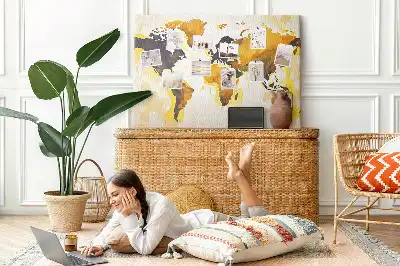 Tableau d'affichage en liège Carte du monde abstraction