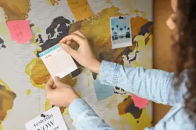 Tableau d'affichage en liège Carte du monde abstraction