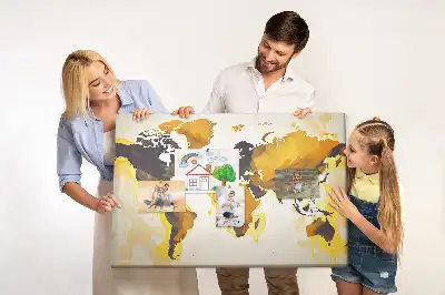 Tableau d'affichage en liège Carte du monde abstraction