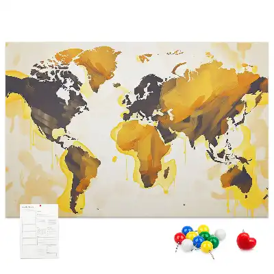 Tableau d'affichage en liège Carte du monde abstraction
