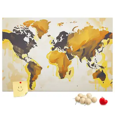 Tableau d'affichage en liège Carte du monde abstraction