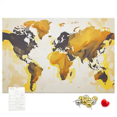 Tableau d'affichage en liège Carte du monde abstraction