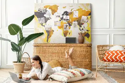 Tableau d'affichage en liège Carte du monde abstraction