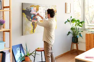 Tableau d'affichage en liège Carte du monde abstraction