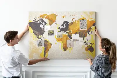 Tableau d'affichage en liège Carte du monde abstraction