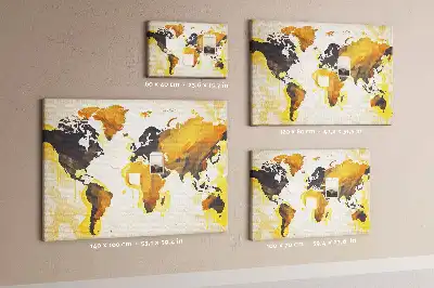 Tableau d'affichage en liège Carte du monde abstraction