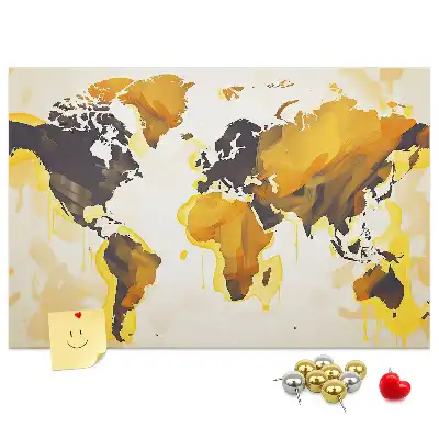 Tableau d'affichage en liège Carte du monde abstraction
