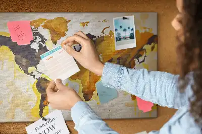Tableau d'affichage en liège Carte du monde abstraction