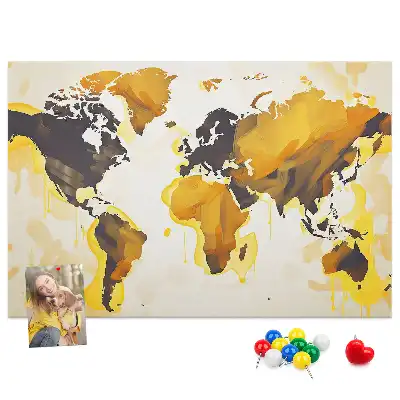 Tableau d'affichage en liège Carte du monde abstraction