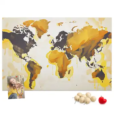 Tableau d'affichage en liège Carte du monde abstraction