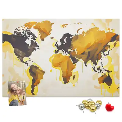 Tableau d'affichage en liège Carte du monde abstraction