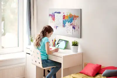Tableau en liège décoratif carte du monde