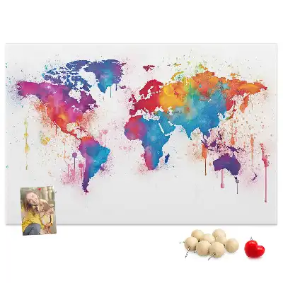 Tableau en liège décoratif carte du monde