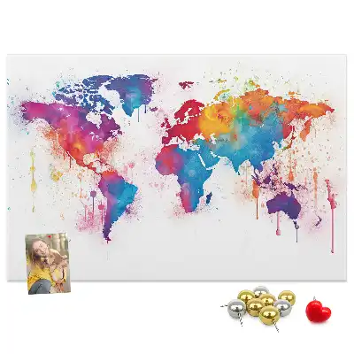 Tableau en liège décoratif carte du monde