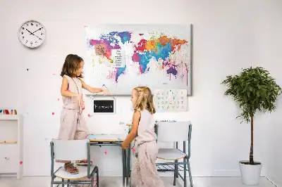 Tableau en liège décoratif carte du monde