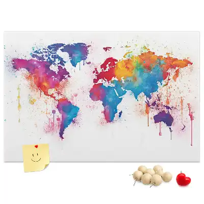 Tableau en liège décoratif carte du monde