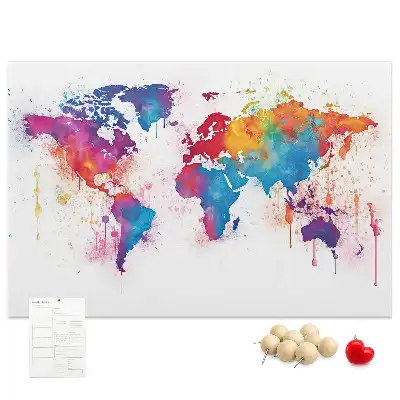 Tableau en liège décoratif carte du monde