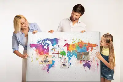 Tableau en liège décoratif carte du monde