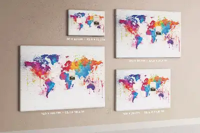 Tableau en liège décoratif carte du monde