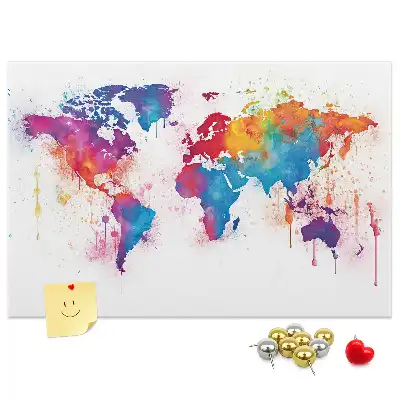 Tableau en liège décoratif carte du monde