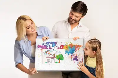 Tableau en liège décoratif carte du monde