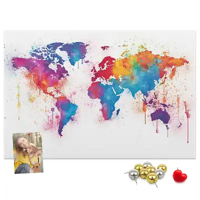 Tableau en liège décoratif carte du monde