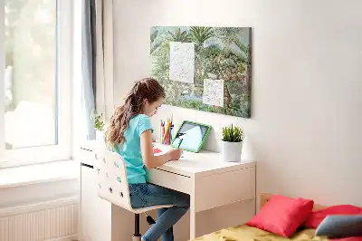 Tableau de liège motif jungle et environnement naturel