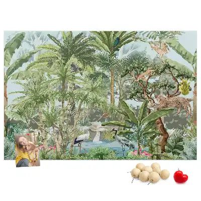Tableau de liège motif jungle et environnement naturel